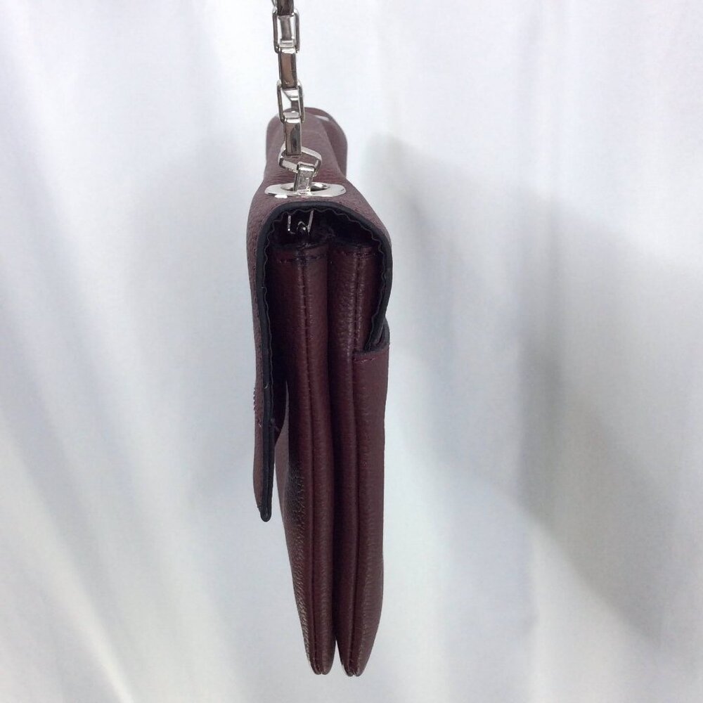 Tahari Soft Burgundy Pebbled Leather Small Crossbody Shoulder Bag Purse - Picture 6 of 10